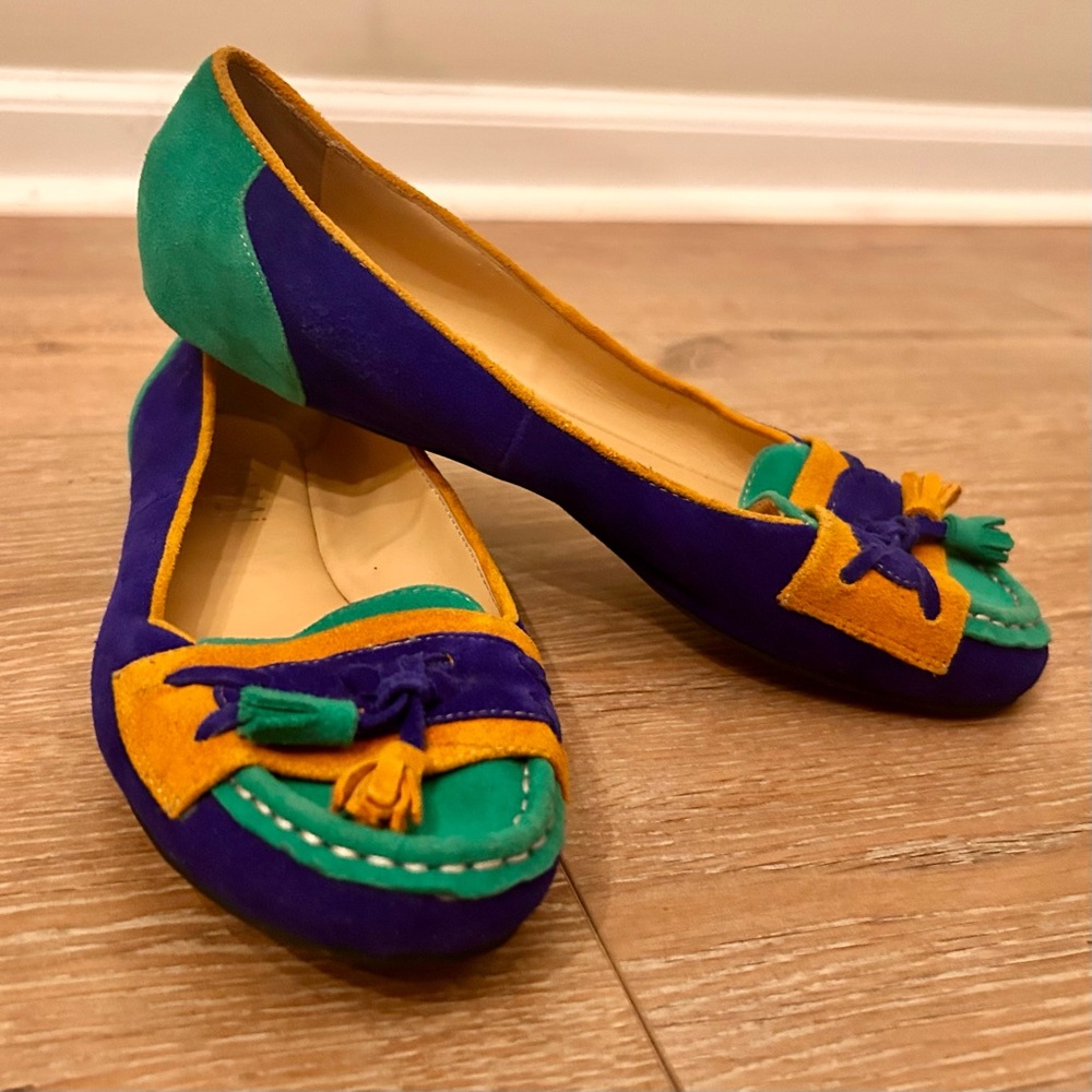 MI/MAI vintage Paris Suede Colorblock Flats - Size 38